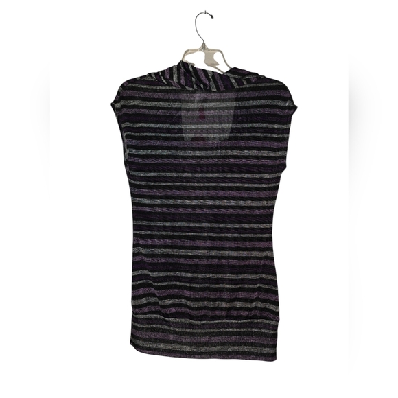 Juniors Heart Souk, Striped Cowl Neck Top - Black and Purple, Size Large, NWT! - Picture 2 of 3